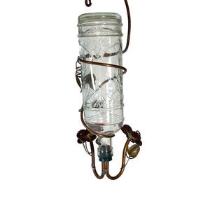 Vintage Mixed Metal Floral Handcrafted Bottle Hanging Art